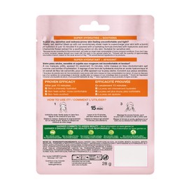 Garnier Beauty Face Mask, Hydrating for Dry and Sensitive Skin, With Hyaluronic Acid + Chamomile, 1 Tissue Mask (28ml) 28 grams