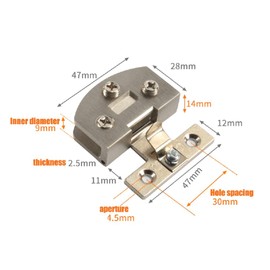 Glass Bookcase Door Hinge no-Open Hinge Wine Cabinet Door Hinge Cabinet Display Cabinet Hinge Glass Clip 90 Degrees, Suitable for 5-8mm Glass Doors