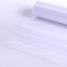 Crystal Organza Fabric Tulle - 16" by 50 Yards Sheer Fabric for Wedding Party Decoration Bridal Shower Tutu Roll Netting Spool Ribbon Wrapping (White)