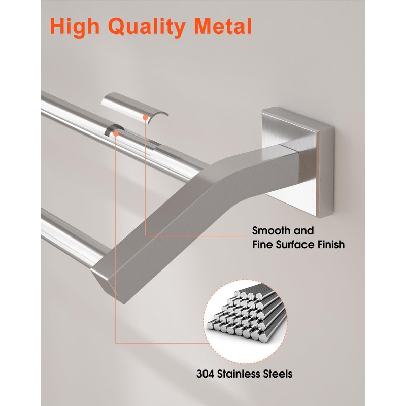 Alise Bath Double Towel Bars Towel Racks for Bathroom,Wall Mount