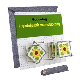 13"Plastic Blocking Boards for Crochet Projects with 20 pegs Granny Square Yarn Blocking Board Plastic Crochet Blocking Board for Knitters