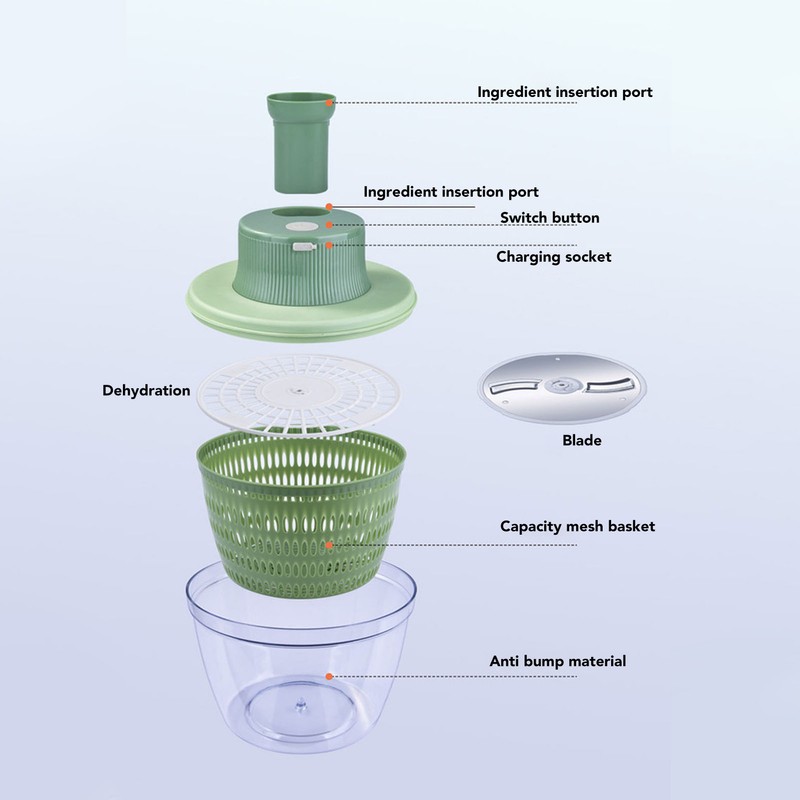 2 in 1 Electric Vegetable Cutter 1200rpm USB Charging Vegetable