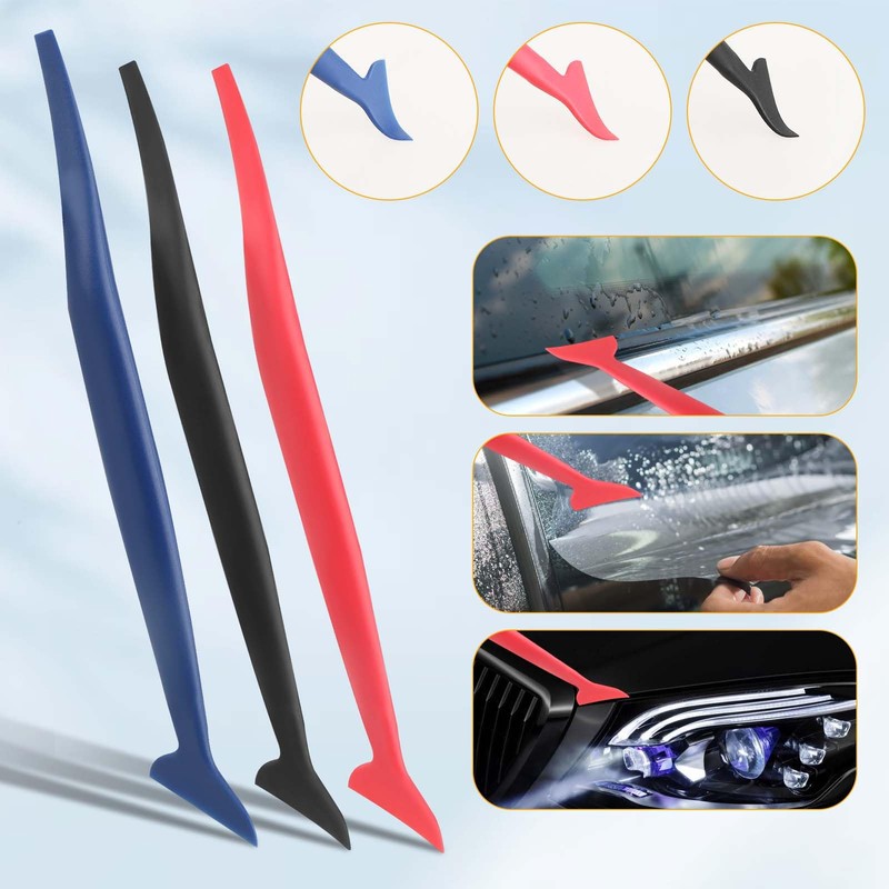 Bewudy 6 Pcs Car Micro Squeegee Curves Slot Tint Tool