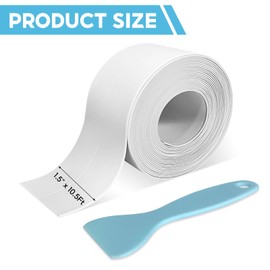 2 Roll White Caulk Tape Waterproof Self Adhesive, Toilet Bathroom Caulking Tape for Kitchen, Countertop, Bathroom, Sink, Shower, Bathtub, Toilet Edge Protector with Sealing Tool