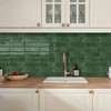 DEWOO 20-Sheet Peel and Stick Subway Backsplash Green Kitchen Bathroom