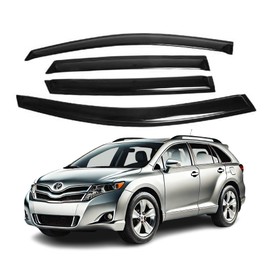 Fits for Toyota Venza 2008 2009 2010 2011 2012 2013 2014 2015 Acrylic 2 mm Thickened Safe Smoke Window Visor Set - Sun, Rain, and Vent Protection, 4-Pieces Tape-On Window Deflector Guard Kit