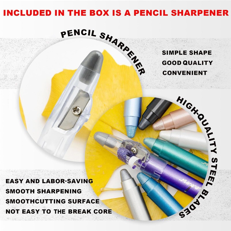 8 Colors Glitter Eyeshadow Stick Colorful Set, Waterproof Eye Shadow