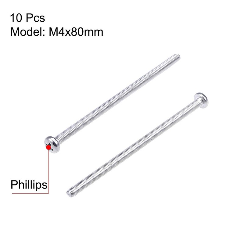 sourcing map Machine Screws Plate Phillips Head Screws M4 x