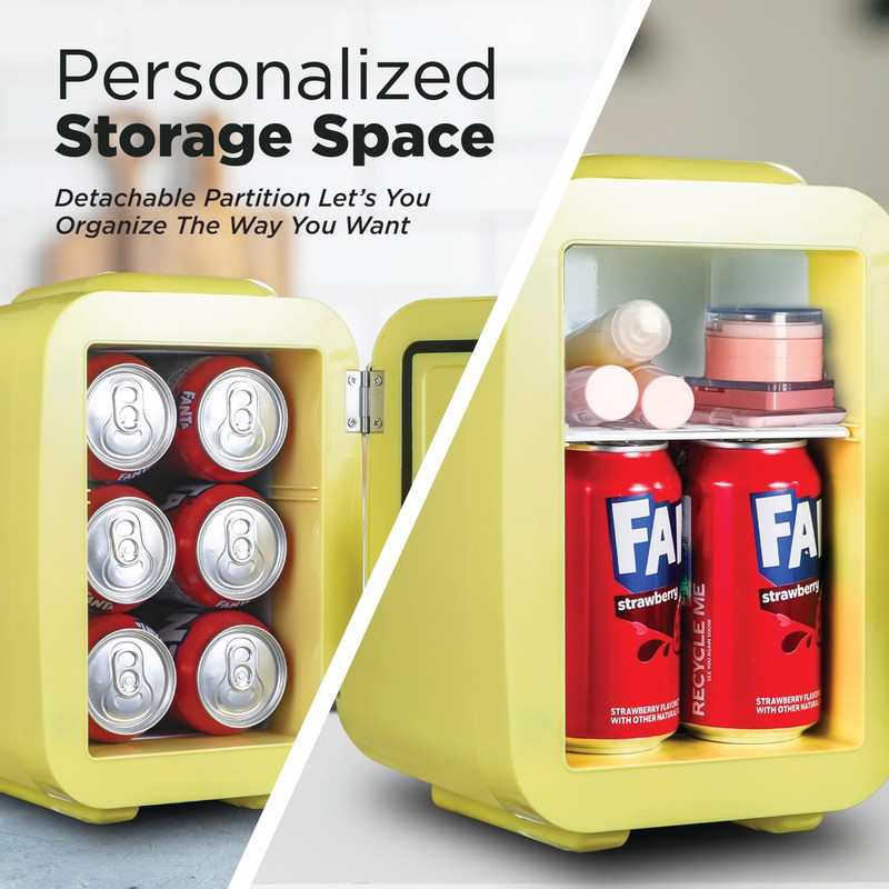 ICEBOX IBMF4SUN 4-Liter Fridge Cooler/Warmer, Portable Holds, Compact for Skincare,