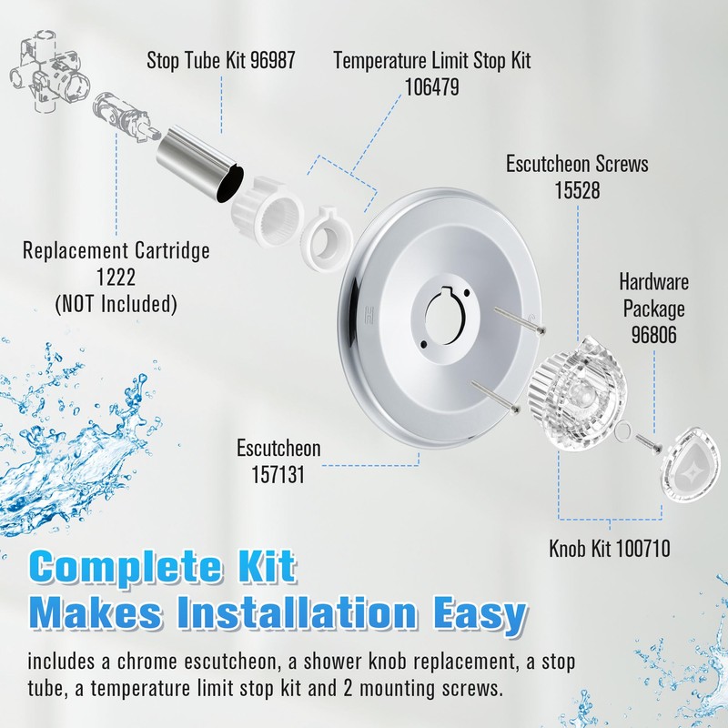 Enhon Tub and Shower Trim Kit, Compatible with Moen/Posi/Temp 2510