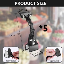 Pack of 5 Flexible Documents Holder Foldable Adjustable Copy Paper Holder Clip, Adjustable Document Holder for Typing, 5-Pack Adjustable Document Holders – Black Typing Paper Stand for Desk, Office