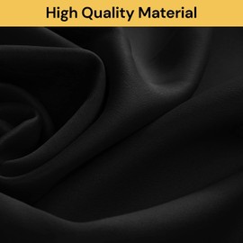 EZONEDEAL Blackout Curtains for Bedroom, Black Window Curtains Room Darkening Thermal Insulated Drapes 2 Panels Rod Pocket Drapery, Blackout Drapes for Dining Room Window, Black W132cm X D160cm