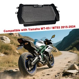 Enhanced Motorcycle Radiator Guard Fit For YAMAHA MT-03/MT03 (2015-2025)-Sleek Black Aluminum-Durable Protection