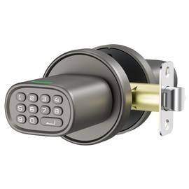 ThorBolt Door Lock Knob with Keypad Keyless Entry Door Knob Electric Coded Indoor Door Knob for Interior Doors Thickness up to 2-1/4", Bedroom, Home Office, Garage, 4xAA Alkaline Battery, M1 Titanium
