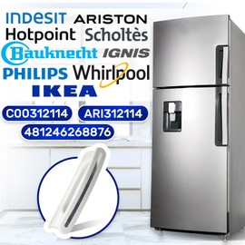 MONTERAL Fridge Door Handle Length 205 mm Hole Spacing 175 mm with The Original Code C00312114 for Indesit 481246268876 461950232312 for Whirlpool - Warranty 10 Years