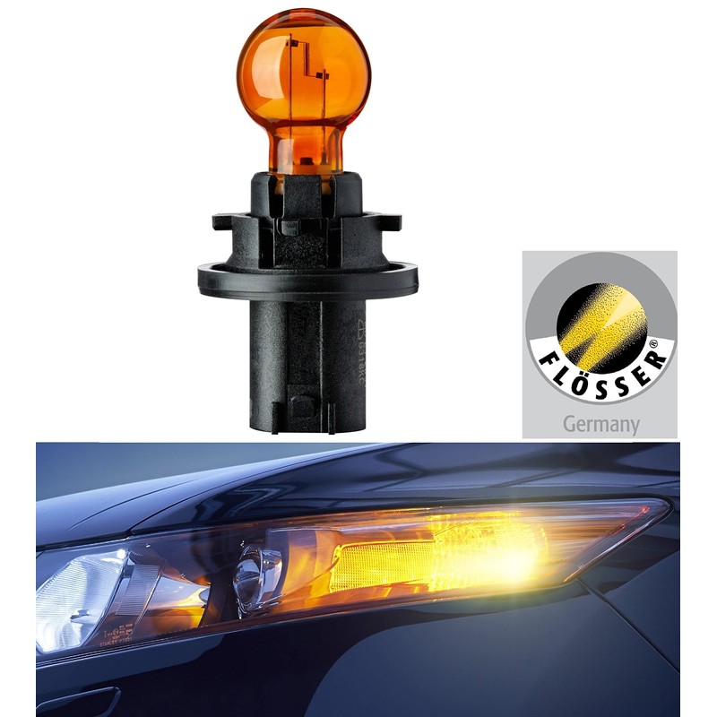 Flosser HPC16WY 12271 12271A PCY16W 12V 16W Amber PU20d/2 Rear