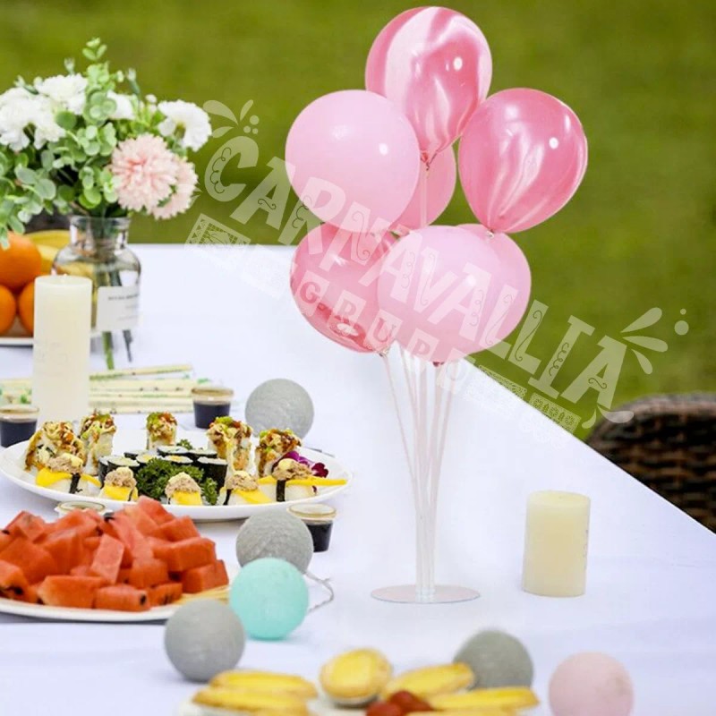 Grupo Carnavallia Base 7 Globo Mesa Panel Popote Chupón Soporte