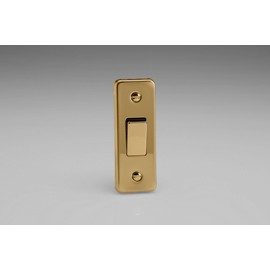 Varilight 1-Gang 10A 1- or 2-Way Rocker Architrave Switch Victorian Brass