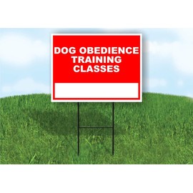 Dog Obedience Training Classes-2 Write On Me Red 18x24 in Single Sided Yard Road Sign w/Stand
