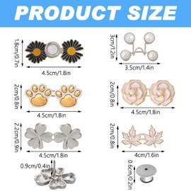 Maxqzin 6 Set Adjustable Pant Waist Tightener, Pant Tighteners For Waist Women Jean Adjuster Waist Tightener Pant Clips Waist Adjuster Clips for Dresses Jeans Sleeves Too Big Loose