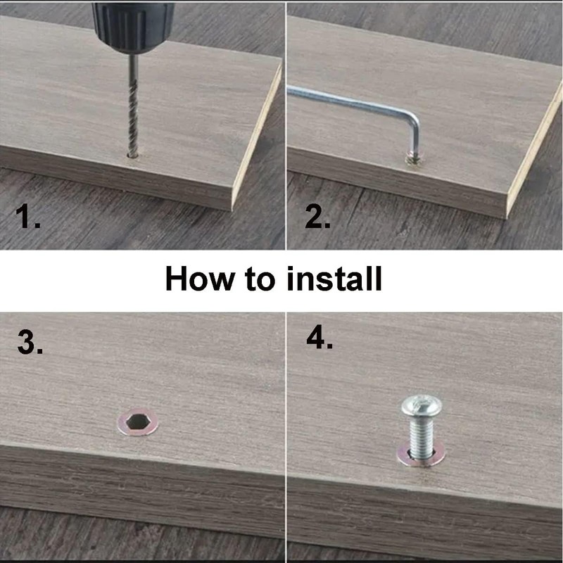 Qrity 20 Pcs Hex Socket Screw-in Nuts Fastener M10x20mm, Zinc