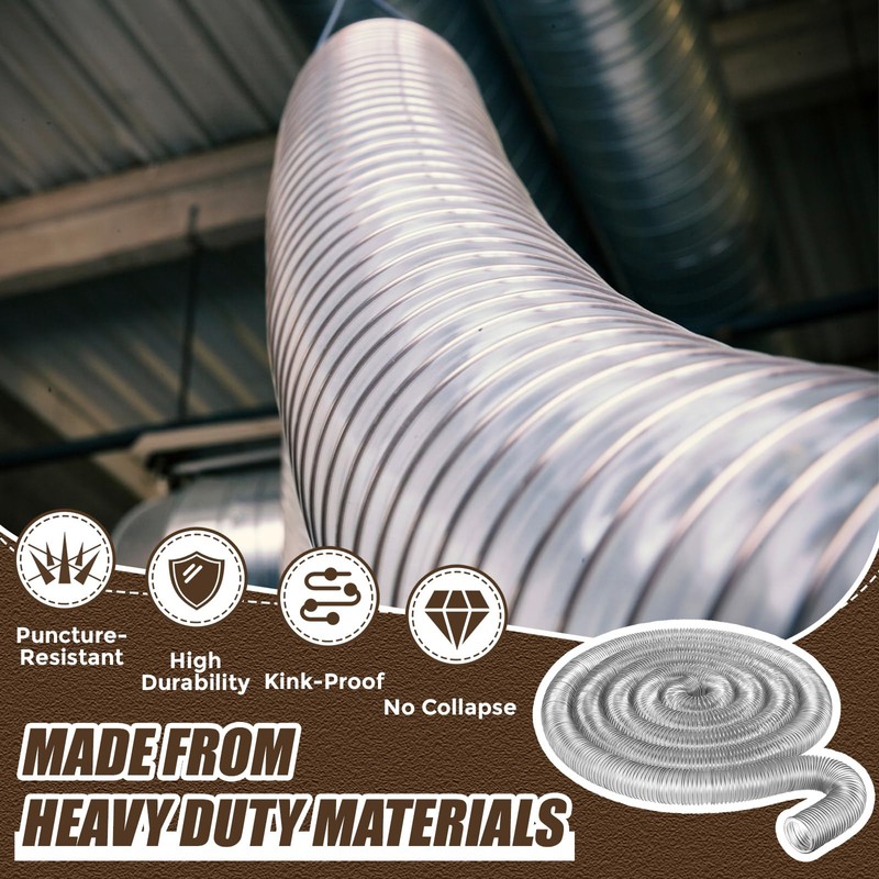 Therwen 4 x 40' Flexible PVC Dust Collection Hose, Heavy