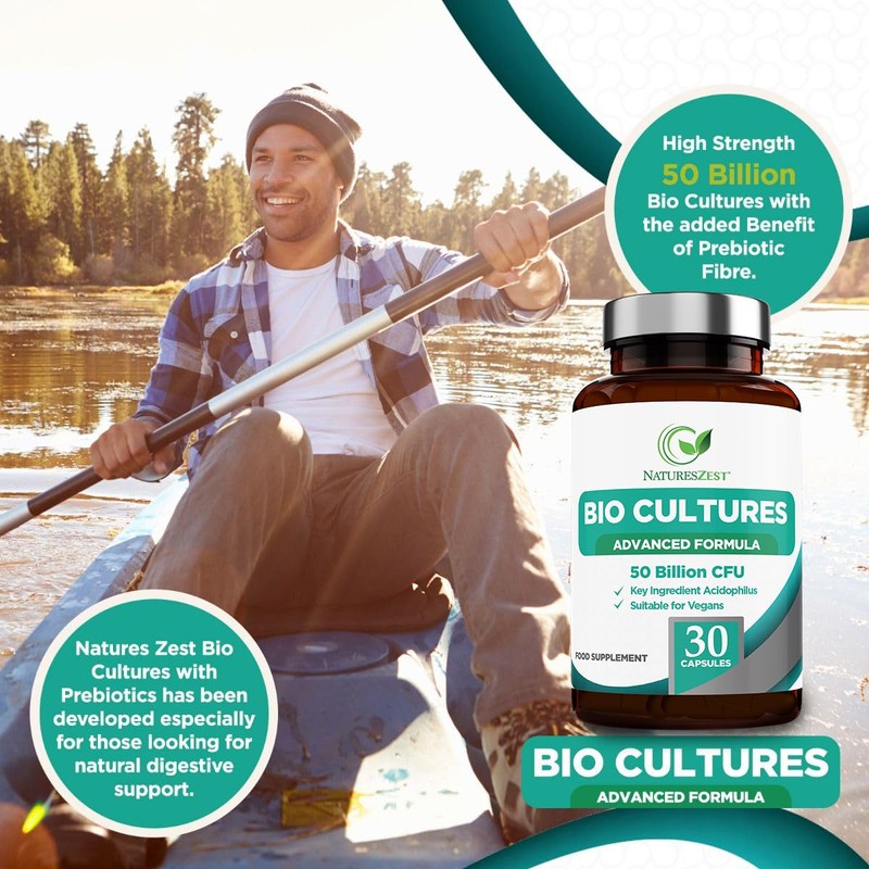 Natures Zest - 50 Billion CFU Probiotics with Prebiotics -