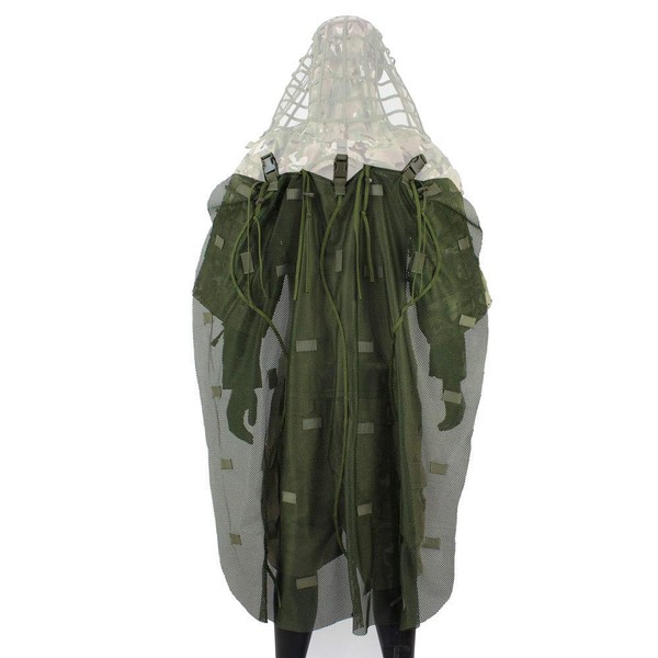 ROCOTACTICAL Mesh Nylon Ghillie Cape for Ghillie Suits Foundation Ideal for Hunting, Sniper, Airsoft, Wildlife Photography, Halloween, Cosplay Costume, Army Green