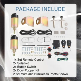 JDMSPEED New Street Rat Hot Rod Car Truck 85LB Shaved Door Handle Kit Replacement for 2 Doors Popper Solenoid