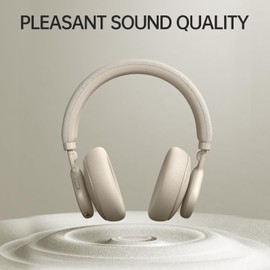 FINGERTIME Active Noise Cancelling Headphones, Wireless Over Ear Bluetooth Headphones with Microphone, 40H Playtime, Comfortable Fit,Bluetooth 5.3,Beige