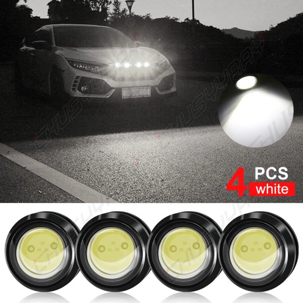 CHUSYYRAY 4pcs White Raptor Style LED Front Grille Lights for