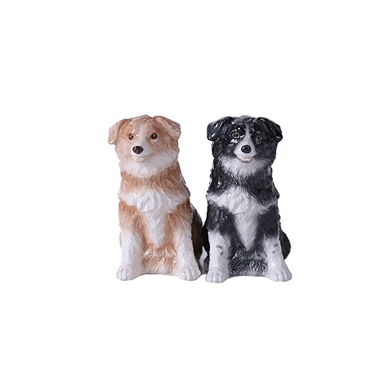 4.75 inches Border Collie Couple Magnetic Salt and Pepper Shaker