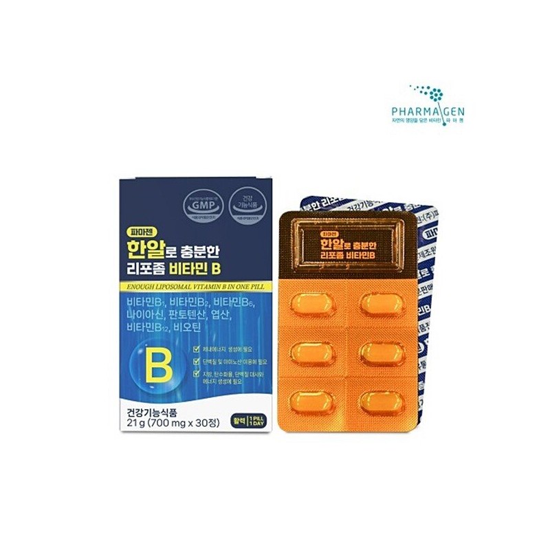 Parmajen 한알로 충분한 리포좀 비타민B 비타민비 B군 700mg x 30정
