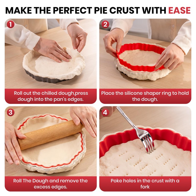 Maywe Tanso Upgraded 9 Inch Tart Pan with Removable Bottom,