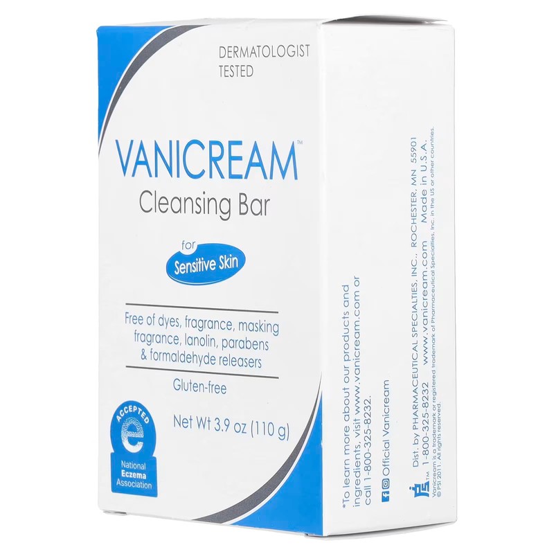 Vanicream Cleansing Bar, Fragrance Free, Unscented, 1 Count