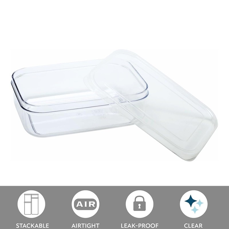 Lustroware Micro Clear Transparent Food Storage Containers with Lids –