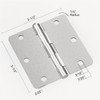 AmzGod Door Hinges Brushed Nickel - 3 Pack 3.5 Inch