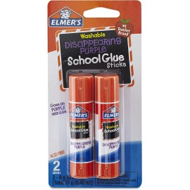 Elmer's Disappearing Purple School Glue Sticks, 0.21 Ounce Each,2 Pack's of 2
