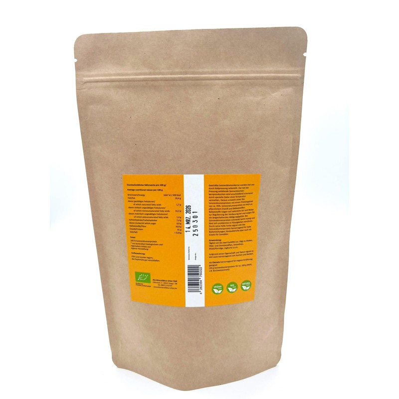 Organic Sunflower Protein Powder 300 g - 100% Pure Sunflower