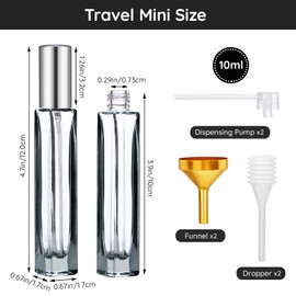 Segbeauty 10pcs Colorful Travel Perfume Bottle, 10ML Multi-color Empty Refillable Glass Perfume Atomizer, 0.34oz Portable Cologne Dispenser Spray Bottle Travel Size Sprayer Perfume Making Container