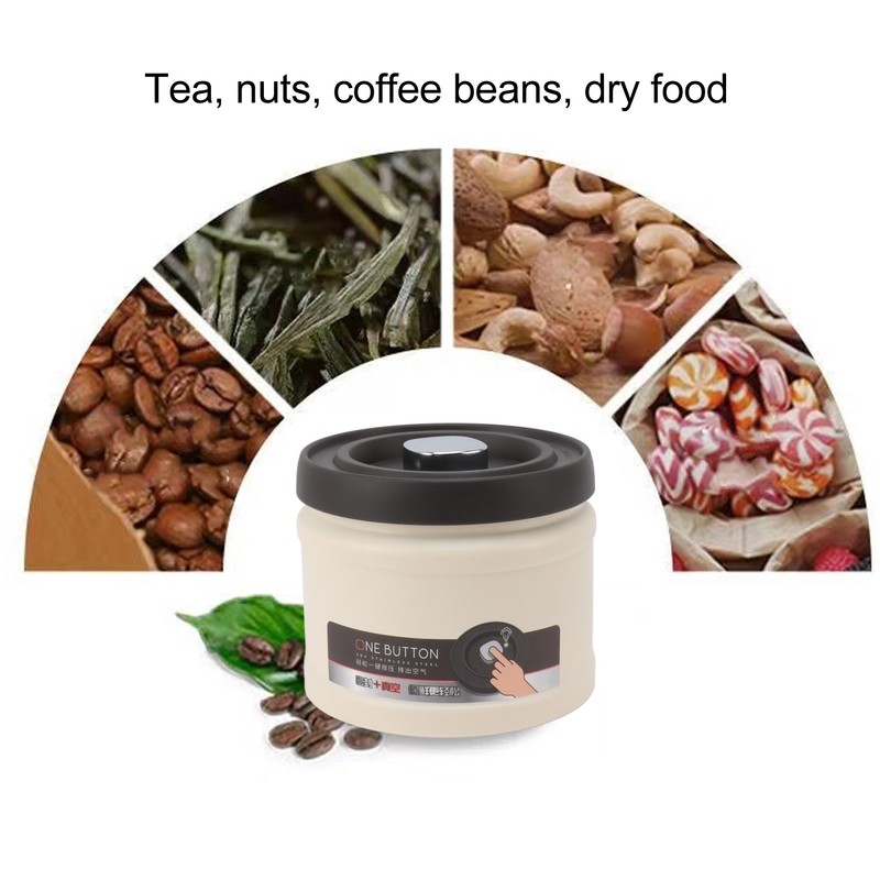 Vacuum Sealed Coffee Container 304 Stainless Steel Press Type Airtight
