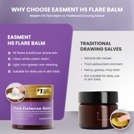 Easment Hidradenitis Suppurativa Flare Defense Balm: 2oz Science-Backed Daily Protection for Flare-Prone, Bump-Prone Skin – Microsilver BG™, Zinc Oxide & Botanical Blend – Non-Greasy, Non-Staining