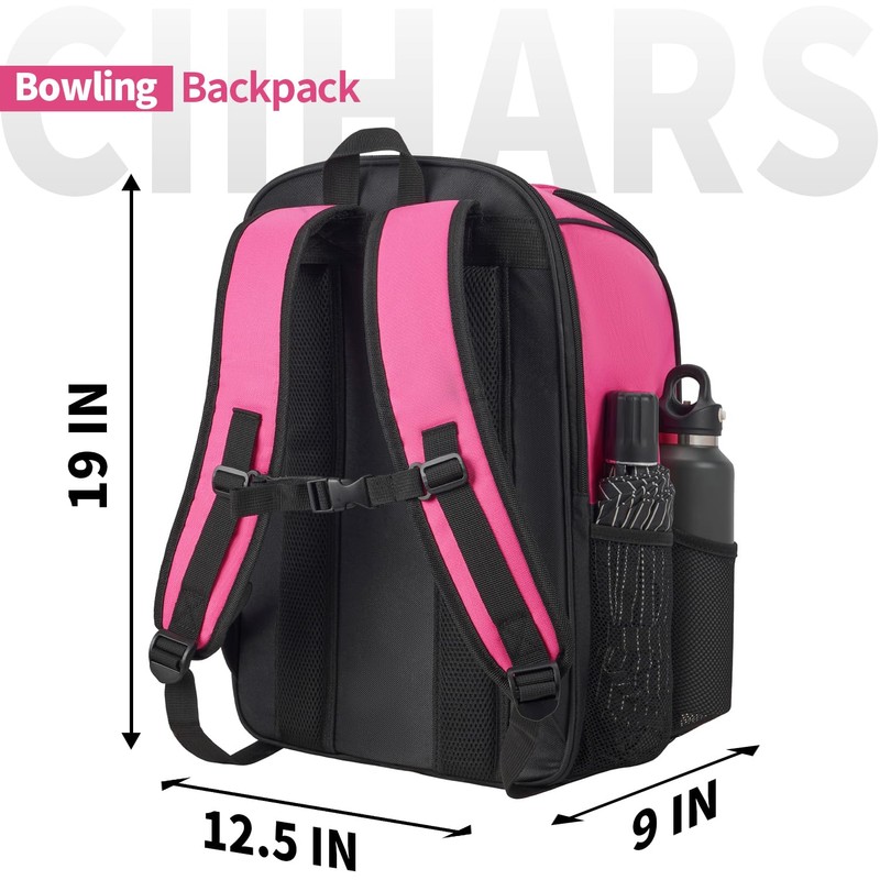 Ciihars Single Bowling Ball Bag Backpack with Shoe Bag Up