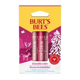 Burts Bees, Kit de regalo para labios con brillo besable, color cálido para las fiestas 2023, 1 unidad