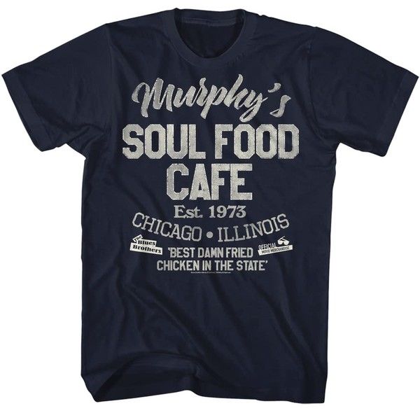 The Blues Brothers 80s Movies Soul Food Cafe - Camisetas de manga corta para adultos, estilo vintage, Azul Marino, XX-Large
