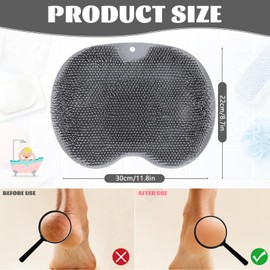 Fußbürste Fußwäscher Dusche Fußmassagegerät,Silikon Dusch Rückenschrubber,Massage Pad mit Rutschfesten Saugnäpfen für Fußpflege Entspannung,Erhöhung der Durchblutung,Peeling(Grey)