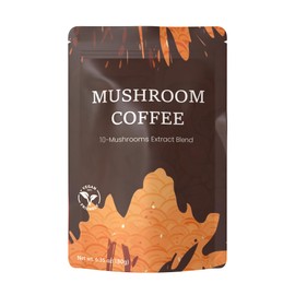 Golden field Mushroom Coffee with Adaptogens, 10-Mushroom Extract Blend, 6.35 oz, 30 Servings