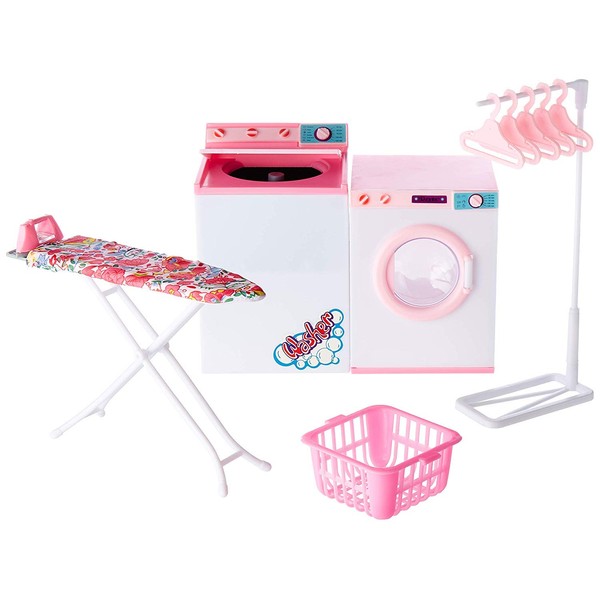 Ivory Gloria Dollhouse Furniture - Laundry Room with Iron & Ironing Table Playset