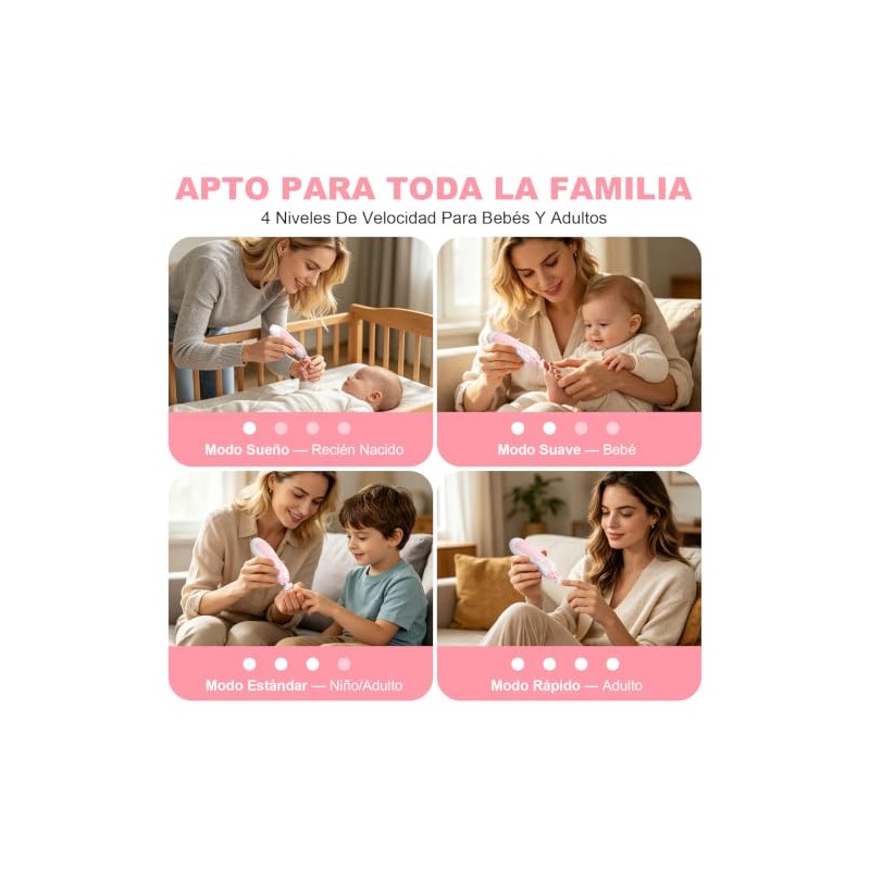 AXIDUN-Lima de uñas bebe, Cortaúñas para bebe eléctrico, Pulidor de