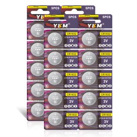 YKM 20 Pack CR1632 Battery 1632 Batteries Lithium 3V for Car Key Fob Keyless Remote Ring Sensor